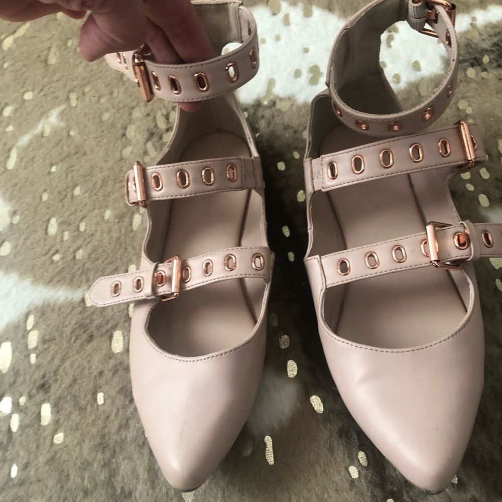 Pink Buckle Flats